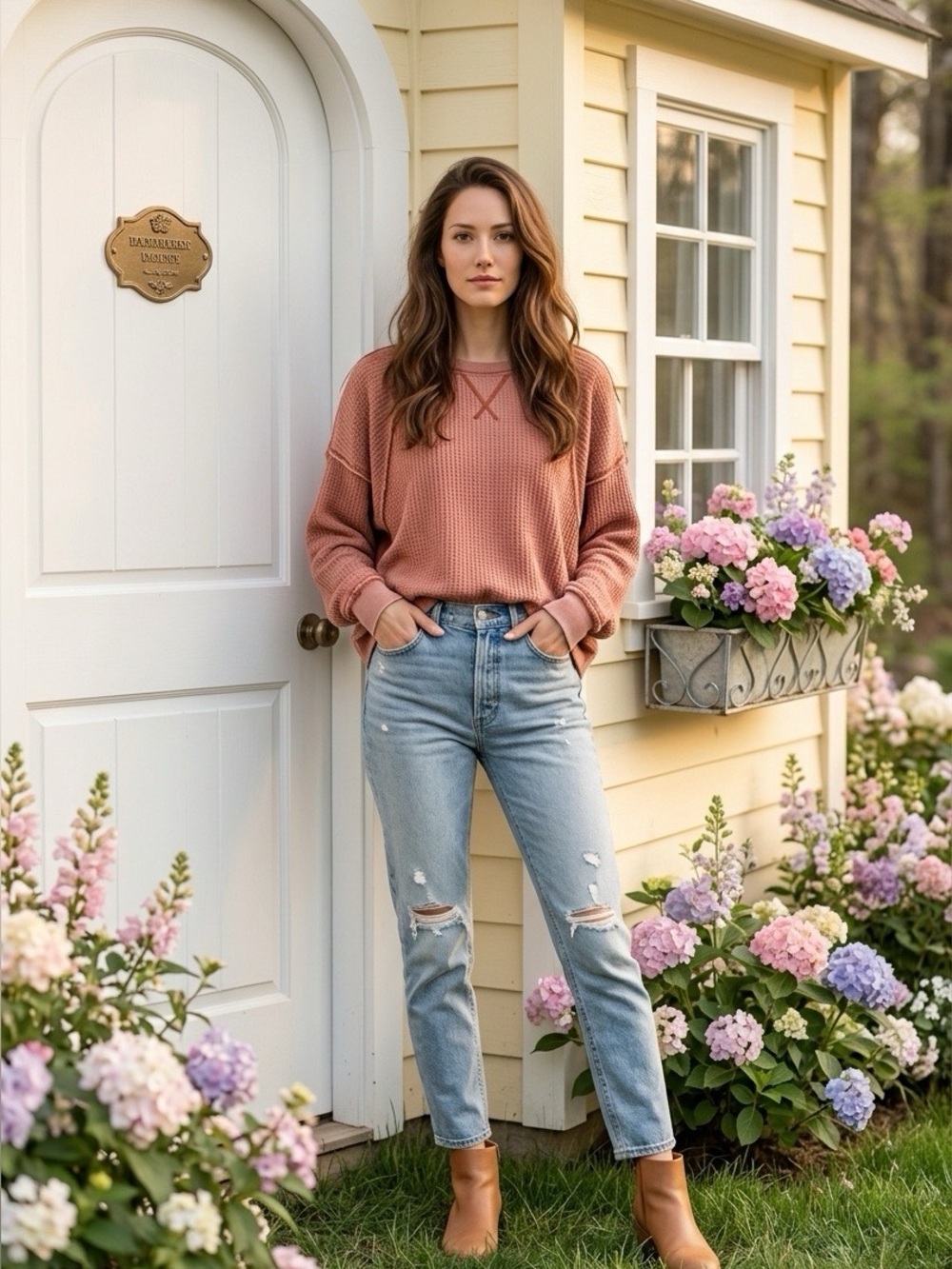 Z Supply Waffle Knit Top - M